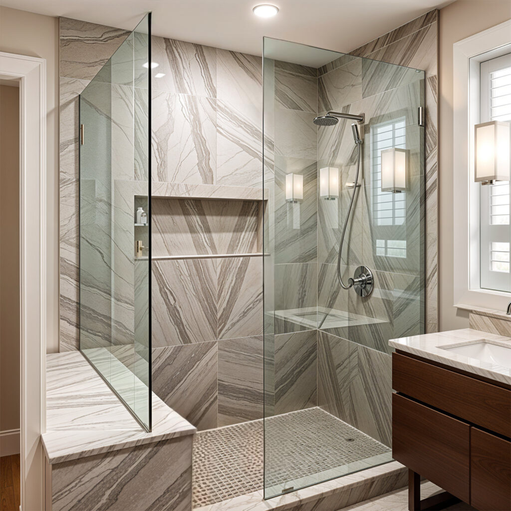 Frameless shower 6