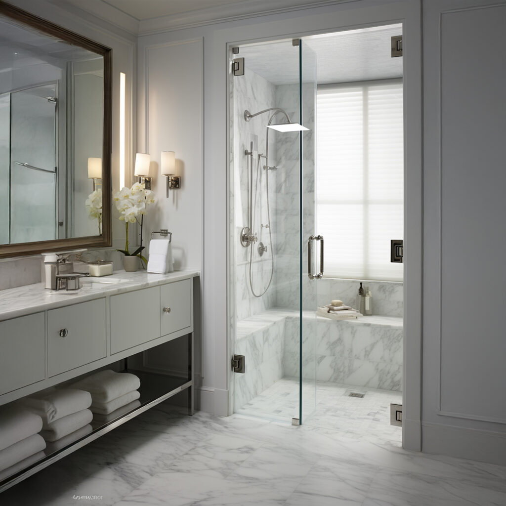 Frameless shower 7