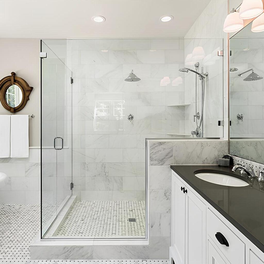 Frameless shower 8